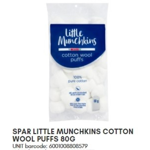 SPAR LIT MUNCH COTTON WOOL PUFFS 80G (RF